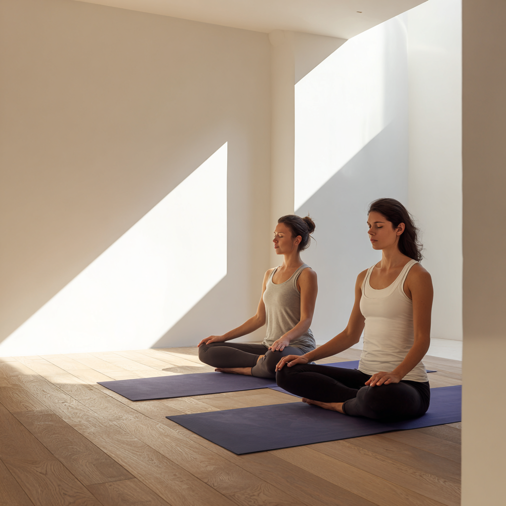 Jógová praxe v klidném prostředí